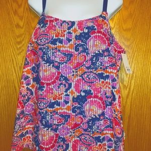 Croft & Barrow Tankini Top 3X multi color NWT